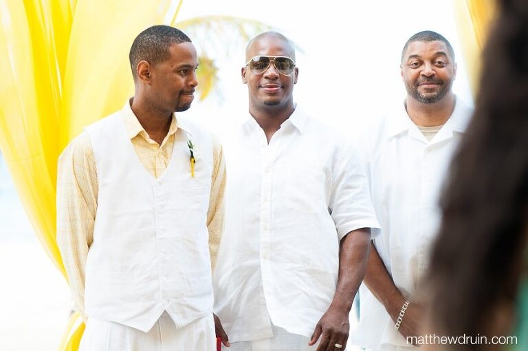 Groom and groomsmen for Puerto Rico wedding ceremony 