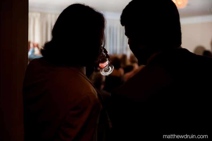 Atlanta Wedding Photographer Matthew Druin Silhouette of wedding guests watching dancing at Naylor Hall wedding