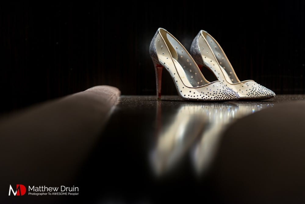 Bride's shoes in glowing light at The Peachtree Club wedding