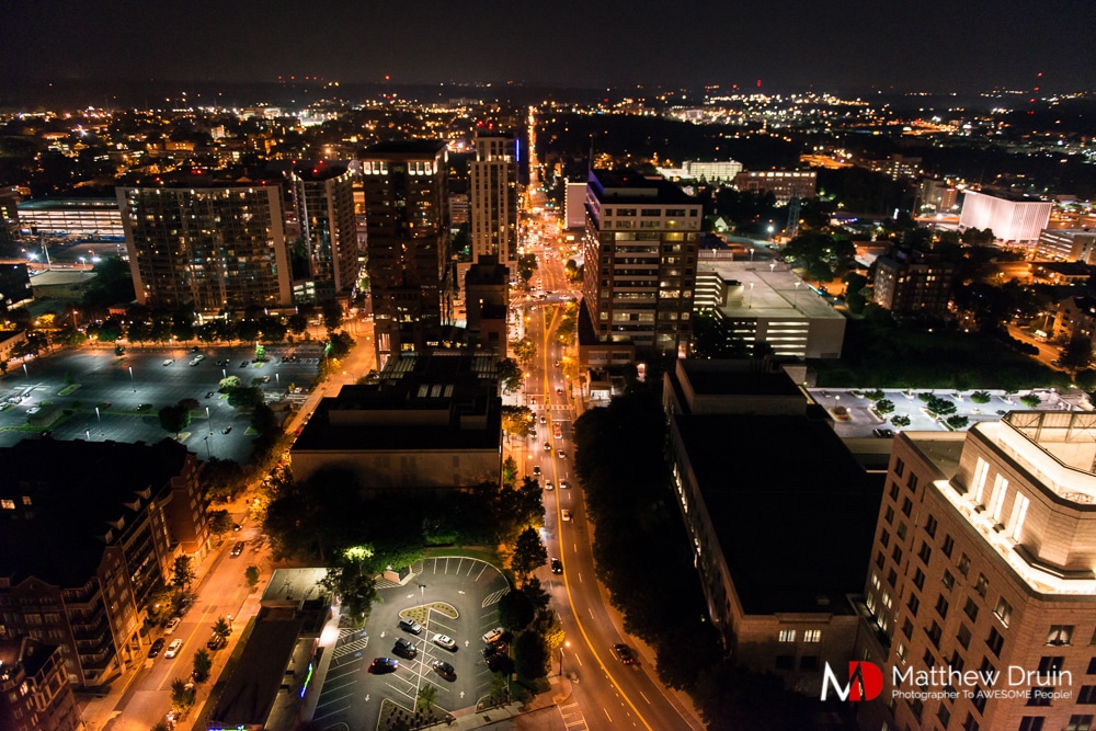 Atlanta Skyline photo at night from at The Peachtree Club wedding