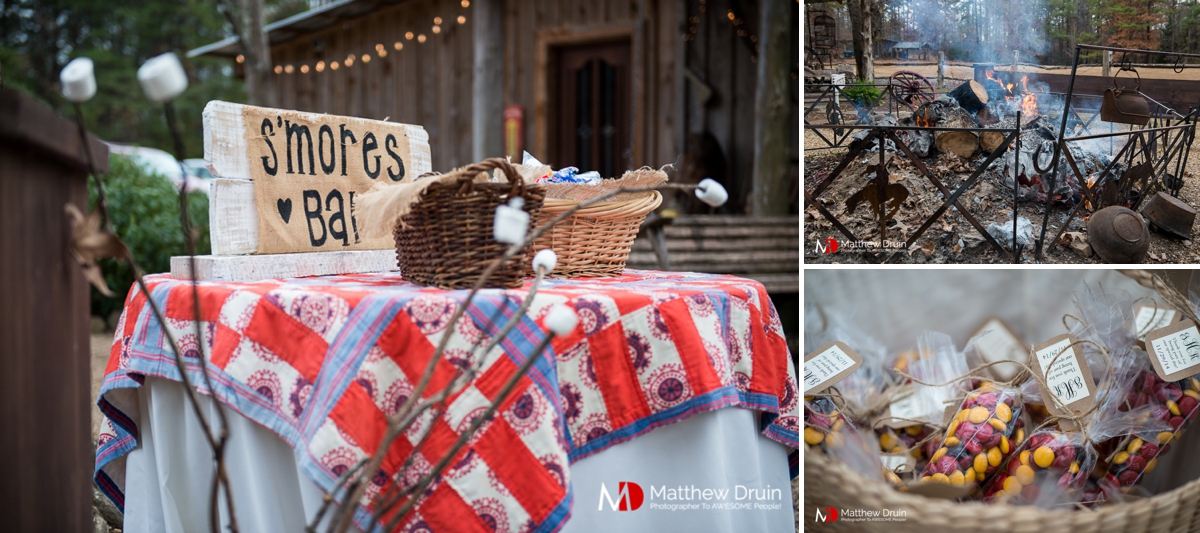Smores bar and campfire at Atlanta Wedding Venue Proctor Farm In Georgia Review