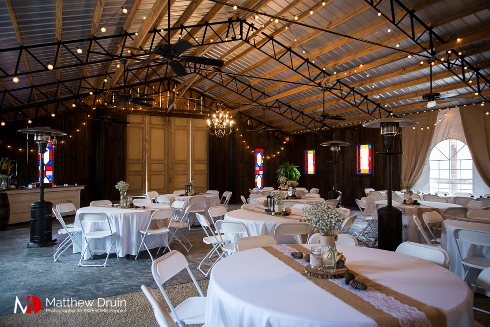 Barn wedding reception setup at Atlanta Wedding Venue Proctor Farm In Georgia Review