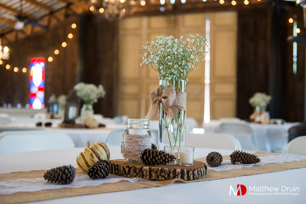 Fall floral table center pieces at Atlanta Wedding Venue Proctor Farm In Georgia Review