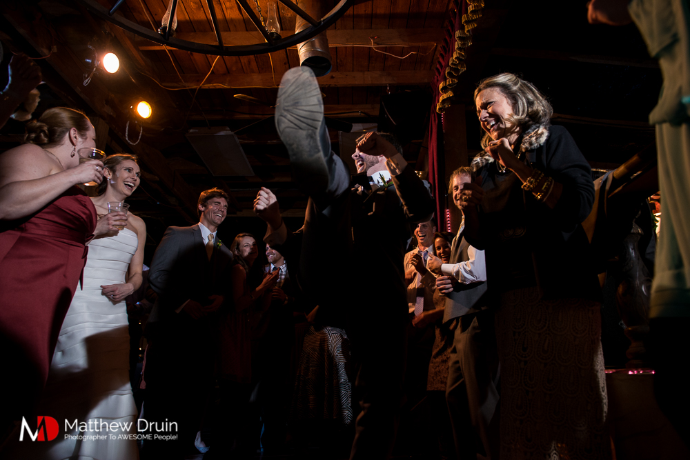 Groom dancing at reception at Atlanta Wedding Venue Proctor Farm In Georgia Review
