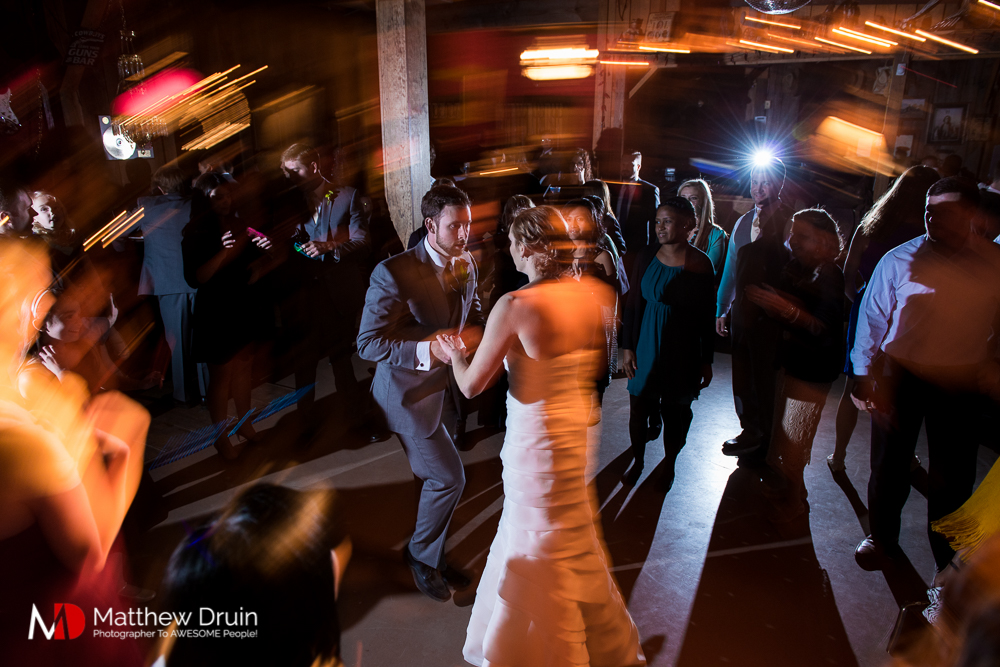 Bride and groom dancing at Atlanta Wedding Venue Proctor Farm wedding venue