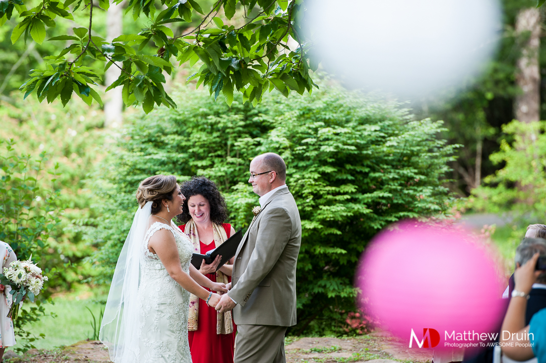 Brides and groom at vineyard garden ceremony at The Cellar at Betty Creek from Atlanta Wedding Photographers Matthew Druin + Co Photography.